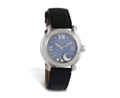 CHOPARD: A STAINLESS STEEL, MOTHER-OF-PEARL AND DIAMOND-SET 'HAPPY SPORT' WRISTWATCHLIMITED EDITION7-jewel Cal-955112 ETA mov