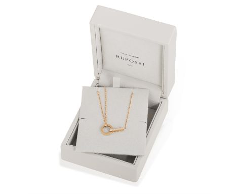 REPOSSI: A DIAMOND 'BERBERE' PENDANT NECKLACE, CIRCA 2024Composed of a polished gold hoop, connected with a brilliant-cut dia