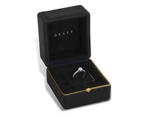 GRAFF: A DIAMOND SINGLE-STONE RINGThe brilliant-cut diamond, within a four-claw setting, to similarly-cut diamond shoulders, 