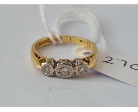 A vintage 18ct gold and diamond ring size L 3.2g