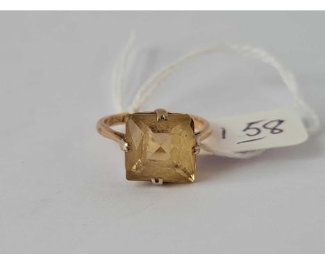 Vintage citrine ring in 18ct gold size H 3.2g inc