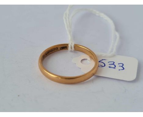 A large band ring, 9ct, size S, 2.4 g.
