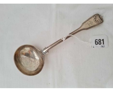 A Georgian fiddle thread and shell pattern sauce ladle, London 1830 by EE?
