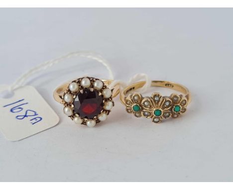 Two gold mounted rings, sizes R &amp; H, 5.5 g. inc