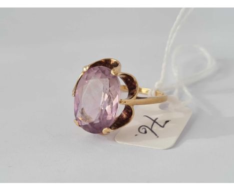 A vintage amethyst 9ct ring size R 4.4g inc