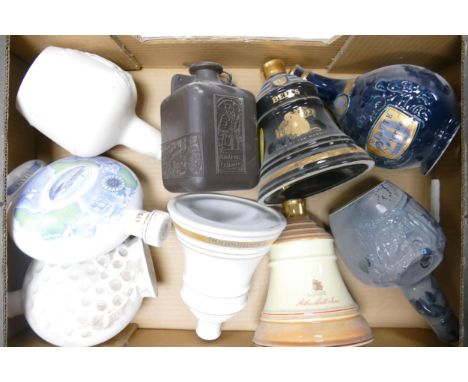 A collection of Wade Whiskey &amp; Spirit Ceramic bottles to include XO Cognac, Tribute Reserve 20 etc These were removed fro