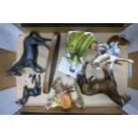 A collection of damaged Beswick items to include Indian, Susie Jamaica etc