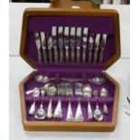 Oak Cased Sheffield Made Part Cutlery Canteen
