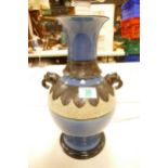 Oriental Lamp Base with Elephant Head Handles, height to bulb 40cm