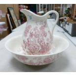 Crown Devon Fieldings large wash bowl and jug. Diameter of bowl 38.5cm