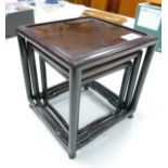 Chinese Hard Wood Stands, height of tallest 22.5cm(3)
