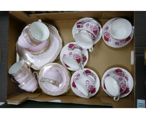 A mixed collection of items of include Queen Anne &amp; Adderley floral decorated tea ware 