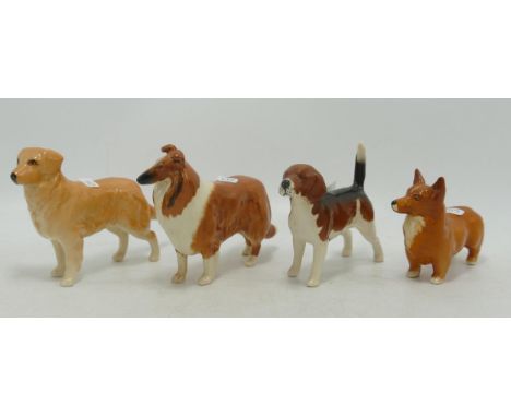 Beswick Basset Hound, Collie, Labrador &amp; Corgi(4) 