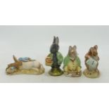 Royal Albert Beatrix Potter figures to include Hunca Munca spills the beans, Little Black Rabbit,