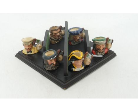 Royal Doulton Limited Edition Set of Six Explorer Collection Tiny Character Jugs Columbus D7081, Scott D7082, Da Gama D7083, 