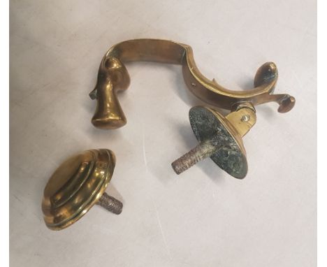 Victorian heavy brass door knocker . Length 19cm 