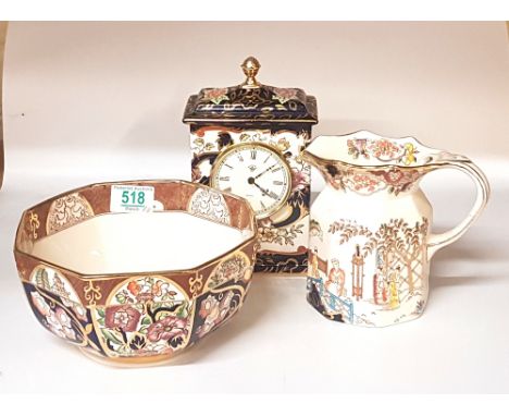 A mixed collection of items to include Masons Penang Fruit Bowl, Mandalay Mantle clock etc (3) 