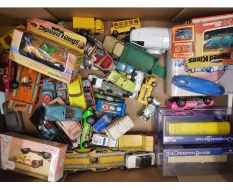 Vintage Matchbox, Corgi and similar play-worn vehicles and boxed items. 