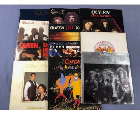 11 Queen / Freddie Mercury LPs including: Greatest Hits II, The Works, Sheer Heart Attack, Barcelona, II, Live Killers, Night