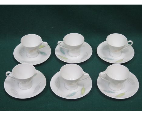 SET OF SIX ROSENTHAL COFFEE CUPS AND SAUCERS 