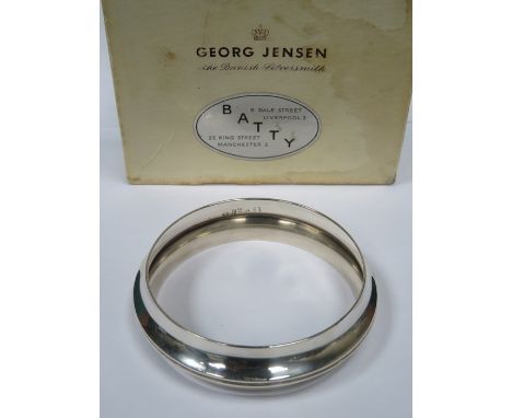GEORG JENSEN 925 SILVER BANGLE IN ORIGINAL BOX, No 142