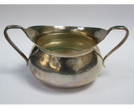 HALLMARKED SILVER TWO HANDLED SUGAR BOWL, LONDON ASSAY, DATED 1912, BY HASELER BROTHERS 