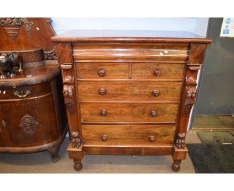 Victorian Scotch chest with six drawers, 120cm wide