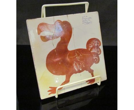 Dodo tile in majolica