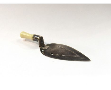 A silver page marker as a trowel, Birmingham 1912