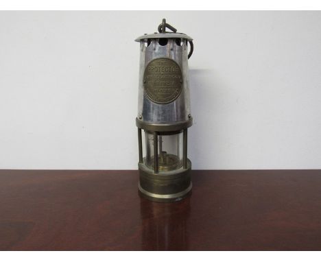 An Eccles Lamp and Lighting Co Ltd Protector miners lamp type 1A , 25cm tall 