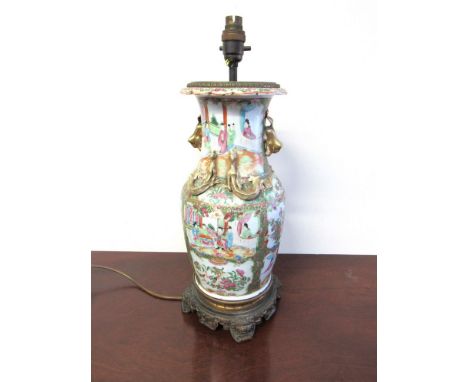 A 19th Century Canton vase converted to a lamp