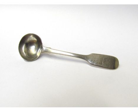 A silver mustard spoon London 1835 with crested terminal, 13g