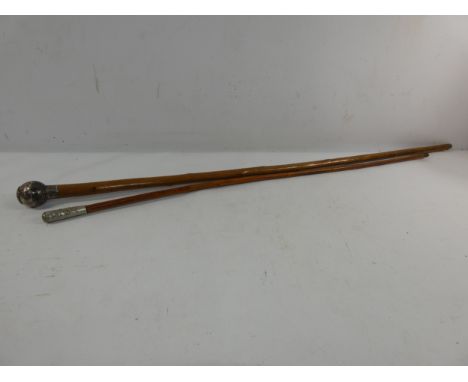 A 22ND (CHESHIRE) REGIMENT OFFICERS SWAGGER STICK AND ANOTHER SWAGGER STICK