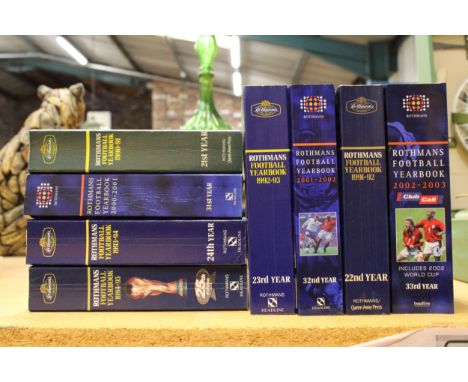 EIGHT ROTHMANS FOOTBALL YEAR BOOKS