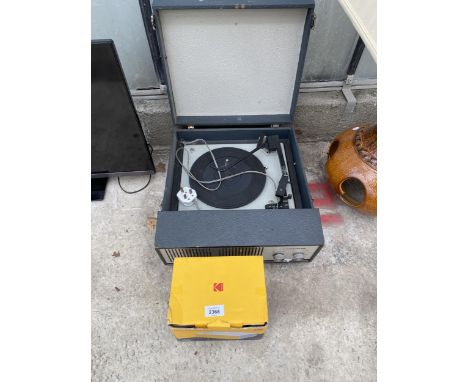 A FERGUSON PORTABLE RECORD PLAYER AND A KODAK DOCK PRINTER
