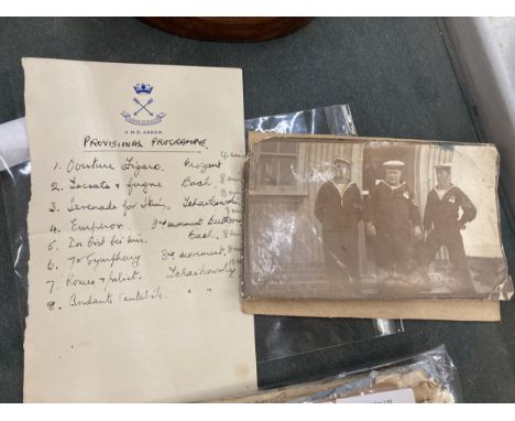 HMS ARROW - CREW PHOTO AND EPHEMERA