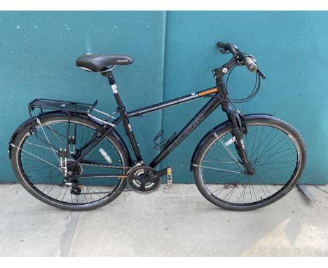 A GENTS RALEIGH BIKE WITH FRONT SUSPENSION AND 21 SPEED GEAR SYSTEM