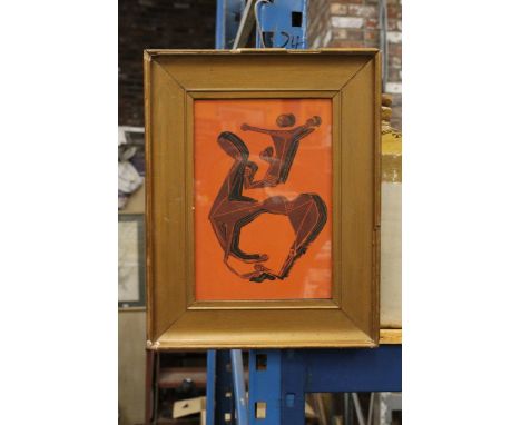 A MARINO MARINI, HORSE AND RIDER ORIGINAL LITHOGRAPH, 1955, 46CM X 36CM