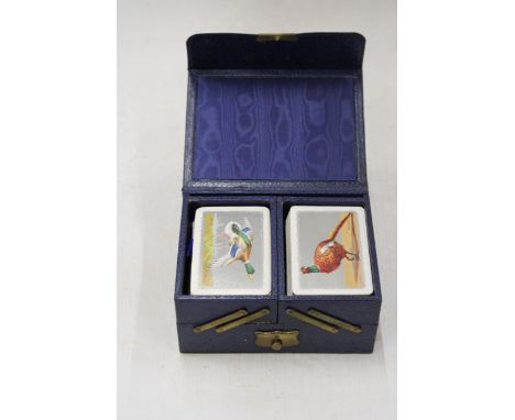 A VINTAGE 1930'S DOUBLE PLAYING CARDS BRIDGE SET