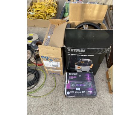 A TITAN WET AND DRY VACUUM, A CAR CD RADIO AND A BROTHER SEWING MACHINE