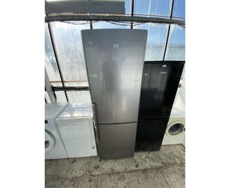 A SILVER SAMSUNG UPRIGHT FRIDGE FREEZER