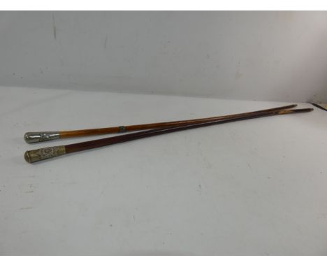 A CHESHIRE REGIMENT OFFICERS SWAGGER STICK AND ANOTHER SWAGGER STICK