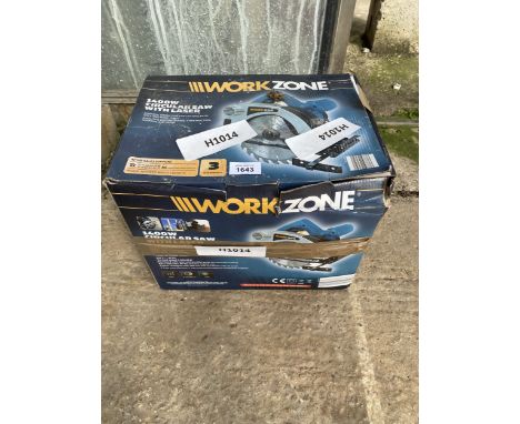 A BOXED WORKZONE CIRCULAR SAW WITH LASER
