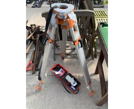 A LEICA LASER LEVEL AND A TRIPOD STAND