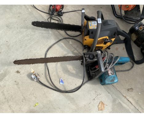 A PETROL PARTNER 422 CHAINSAW AND A MAKITA ELECTRIC CHAINSAW