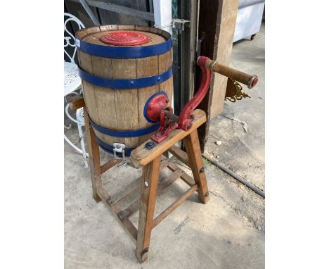 A VINTAGE A LISTER &amp; CO LTD DURSLEY BUTTER CHURN ON STAND