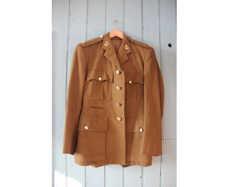 A Royal Army Medical Corps uniform, by Montague Burton Ltd; with a RAMC WWII officers cap (3) 