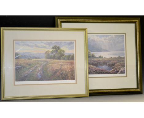 James D Preston, by and after, A Meadow Path, limited edition print, signed in pencil, 27cm x 35cm,  83/500; another, Burst o