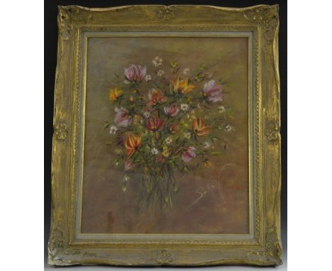 SellerStill Life, Flowers in a Terracotta Vasesigned, pastel, 63cm x 48cm; others, similar (3)