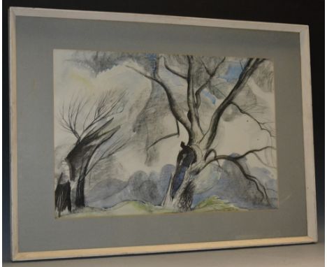 Margaret Seaton (A M McDonald)Willowssigned, watercolour, 38cm x 56cmLabels to verso for Federation of British Artists Galler